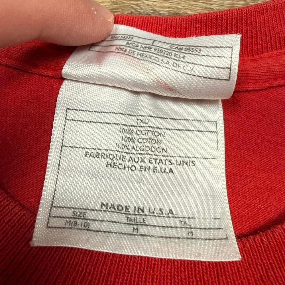 vintage 90s red tag center swoosh red long sleeve shirt